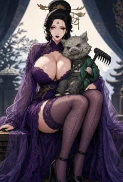 西游同人：情深不休的紫蛛儿为了老猪我，竟恶堕成逆天的爆乳九幽万魔女帝